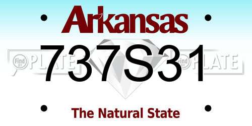 737S31 Arkansas License Plate