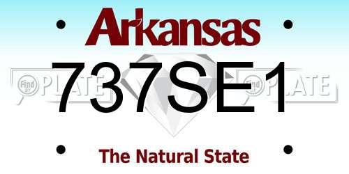 737SE1 Arkansas License Plate