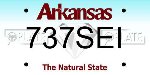 737SEI Arkansas License Plate
