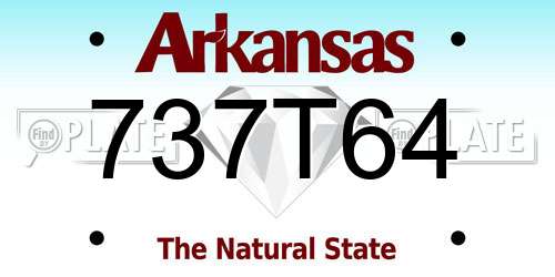 737T64 Arkansas License Plate