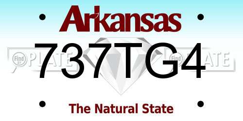 737TG4 Arkansas License Plate