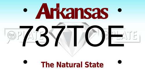 737TOE Arkansas License Plate
