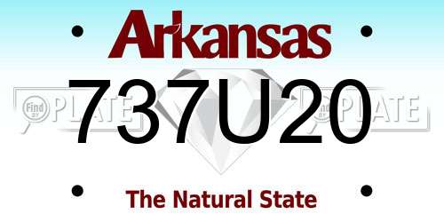 737U20 Arkansas License Plate
