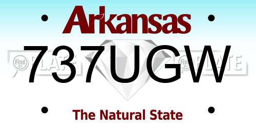 737UGW Arkansas License Plate