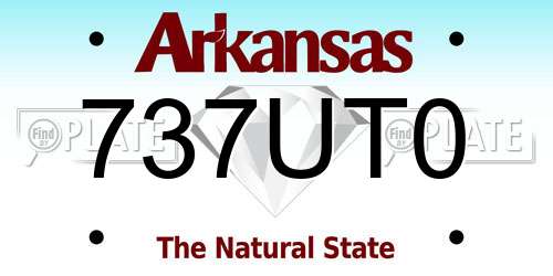 737UT0 Arkansas License Plate