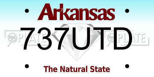 737UTD Arkansas License Plate