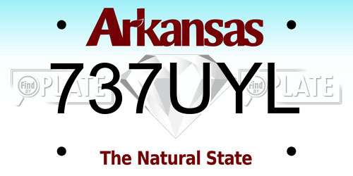 737UYL Arkansas License Plate