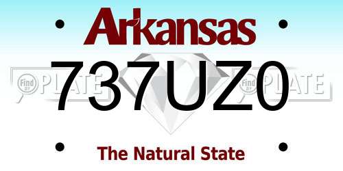 737UZ0 Arkansas License Plate