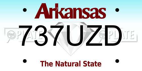 737UZD Arkansas License Plate