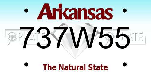 737W55 Arkansas License Plate