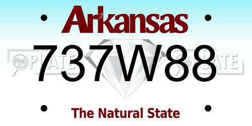 737W88 Arkansas License Plate