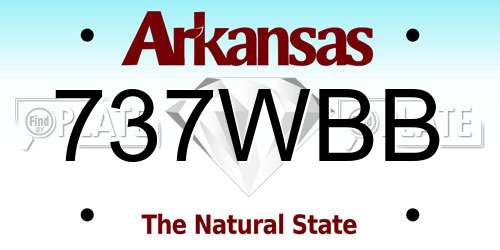 737WBB Arkansas License Plate
