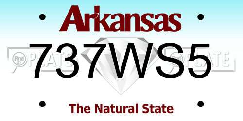 737WS5 Arkansas License Plate