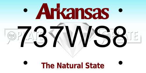 737WS8 Arkansas License Plate
