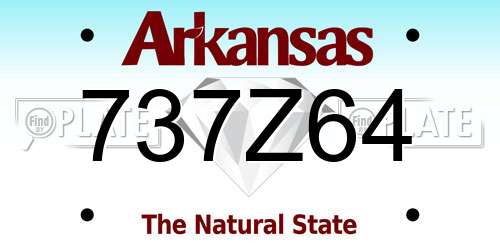 737Z64 Arkansas License Plate