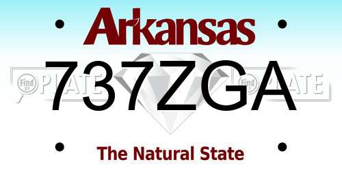 737ZGA Arkansas License Plate