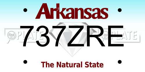 737ZRE Arkansas License Plate