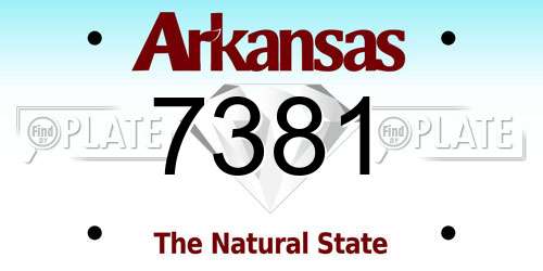 7381 Arkansas License Plate