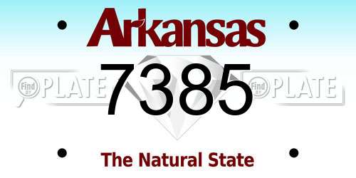 7385 Arkansas License Plate