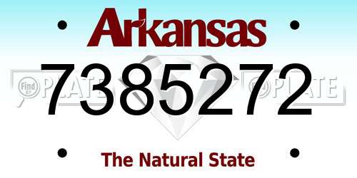 7385272 Arkansas License Plate