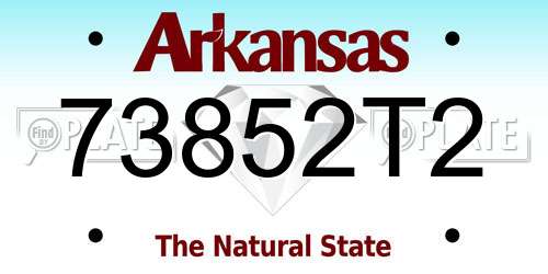 73852T2 Arkansas License Plate