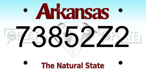 73852Z2 Arkansas License Plate