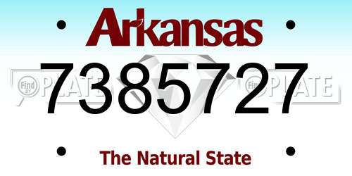 7385727 Arkansas License Plate