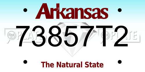 73857T2 Arkansas License Plate
