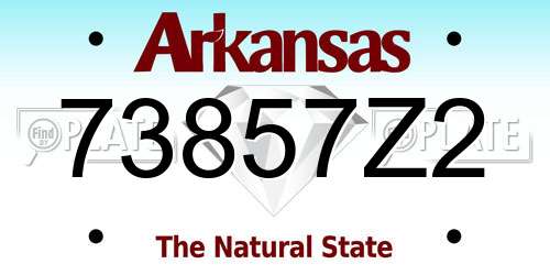 73857Z2 Arkansas License Plate