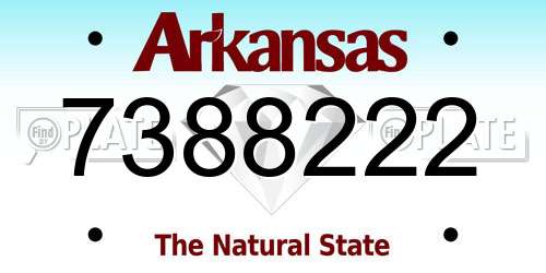 7388222 Arkansas License Plate