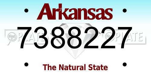 7388227 Arkansas License Plate
