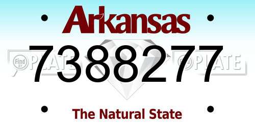 7388277 Arkansas License Plate
