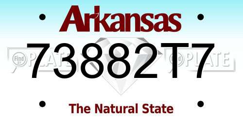 73882T7 Arkansas License Plate