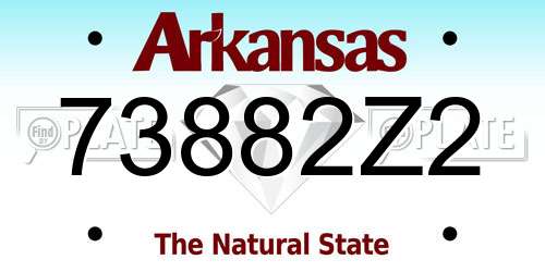 73882Z2 Arkansas License Plate