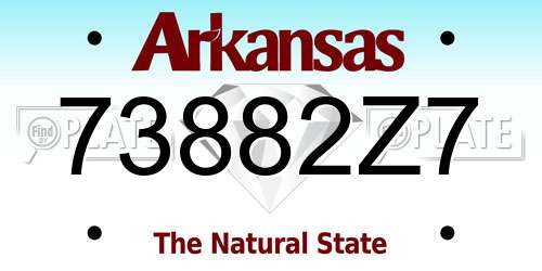 73882Z7 Arkansas License Plate