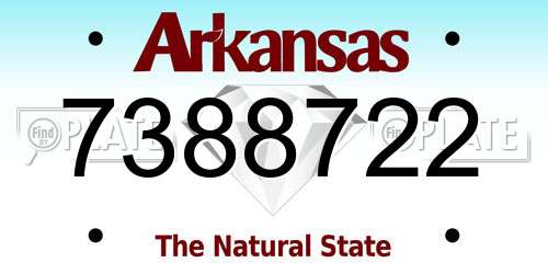 7388722 Arkansas License Plate