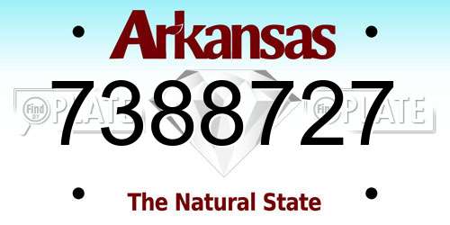 7388727 Arkansas License Plate