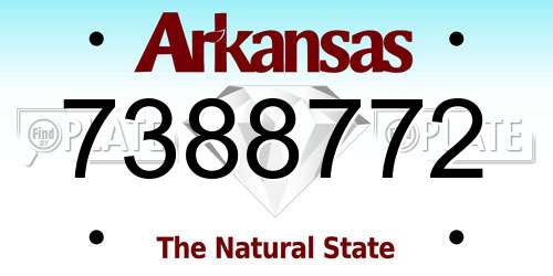 7388772 Arkansas License Plate