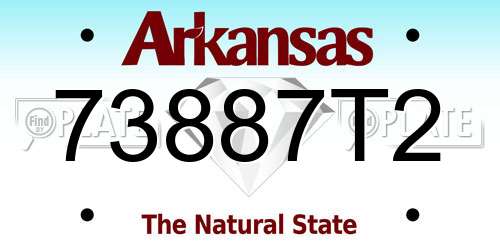73887T2 Arkansas License Plate
