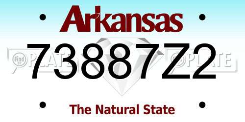 73887Z2 Arkansas License Plate