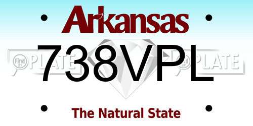 738VPL Arkansas License Plate