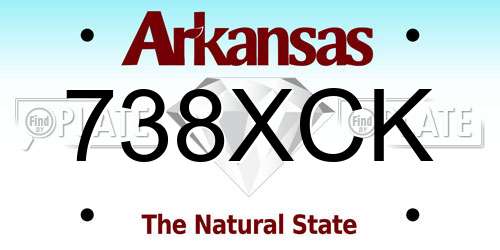 738XCK Arkansas License Plate