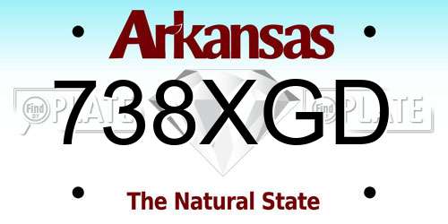 738XGD Arkansas License Plate