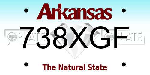 738XGF Arkansas License Plate