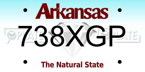 738XGP Arkansas License Plate