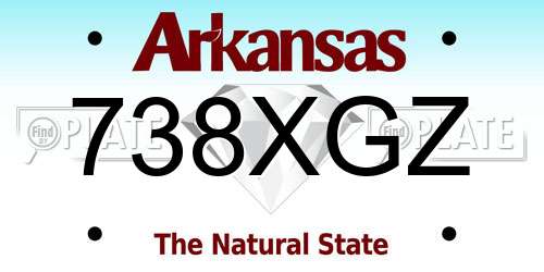 738XGZ Arkansas License Plate