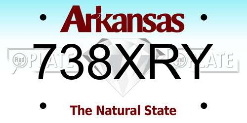 738XRY Arkansas License Plate