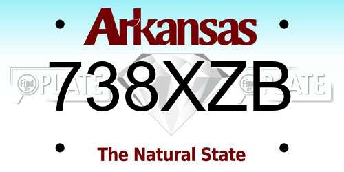 738XZB Arkansas License Plate