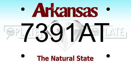 7391AT Arkansas License Plate