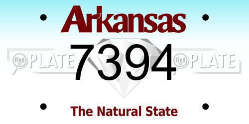 7394 Arkansas License Plate